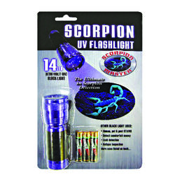 Scorpion 14 LED Black/Purple LED UV Flashlight AAA Battery