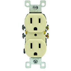 Leviton 15 amps 125 V Duplex Ivory Outlet 5-15R 1 pk