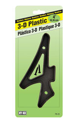 Hy-Ko 4 in. Black Plastic Nail-On Number 4 1 pc