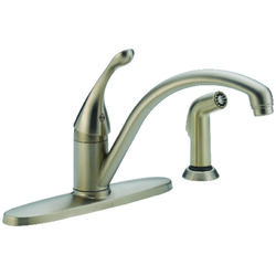 Delta Colls One Handle Stainless Steel Kitchen Faucet Side Sprayer Included