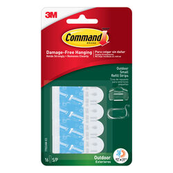 3M Command Small Foam Adhesive Strips 1-1/8 in. L 16 pk