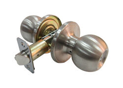 Faultless Ball Satin Stainless Steel Entry Knobs 3 Grade Right Handed