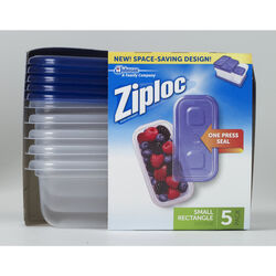 Ziploc 8 oz Clear Food Storage Container 5 pk