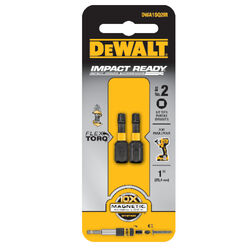 DeWalt FlexTorq Square #2 S X 1 in. L Impact Insert Bit Steel 2 pc