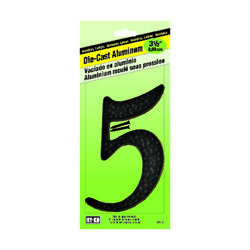 Hy-Ko 3-1/2 in. Black Aluminum Nail-On Number 5 1 pc