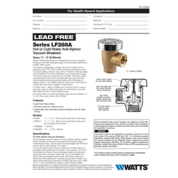 Watts 1/2 Brass Anti-Siphon Vacuum Breaker