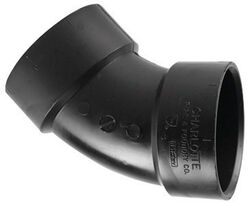Charlotte Pipe 4 in. Hub T X 4 in. D Hub ABS 45 Degree Elbow