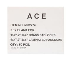 Ace Padlock Key Blank CP-10 Single For