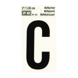 Hy-Ko 2 in. Reflective Black Vinyl Self-Adhesive Letter C 1 pc