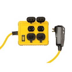 Yellow Jacket 6 ft. L 4 outlets Power Block Yellow