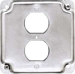 Raco Square Steel Box Cover For 1 Duplex Receptacle
