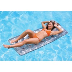 Intex Silver Vinyl Inflatable 18-Pocket Suntanner Pool Floating Lounger