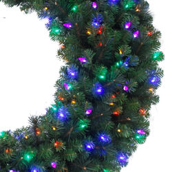 Celebrations 48 in. D LED Prelit Multi Mixed Pine Christmas Wreath