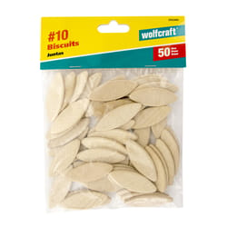 Wolfcraft Hardwood No.10 Biscuits Ivory 50 pc