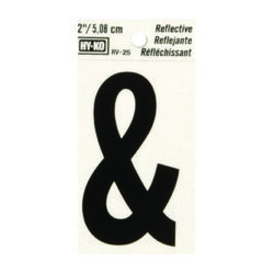 Hy-Ko 2 in. Reflective Black Vinyl Self-Adhesive Special Character Ampersand 1 pc