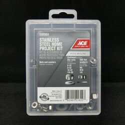 Ace 6 8 10 1/4 in. Stainless Steel SAE Nuts and Washers Kit 145 pk