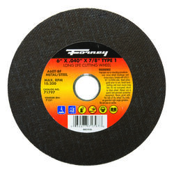 Forney 6 in. D X 7/8 in. S Aluminum Oxide Metal Cut-Off Wheel 1 pc