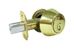 Faultless Polished Brass Double Cylinder Lock ANSI Grade 3 1-3/4 in in.