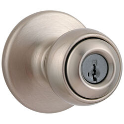 Kwikset Polo Satin Nickel Entry Knobs ANSI/BHMA Grade 3 1-3/4 in.