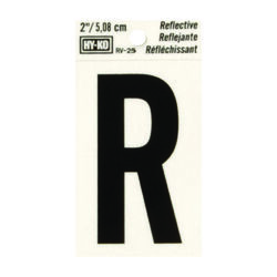 Hy-Ko 2 in. Reflective Black Vinyl Self-Adhesive Letter R 1 pc