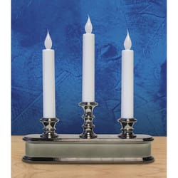 Celebrations Polished Nickel No Scent Auto Sensor Candle 10 in. H