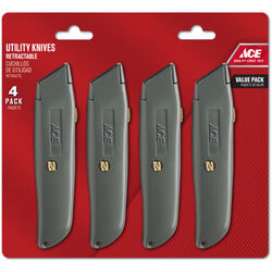 Ace 4 Pack 6 in. Sliding Utility Knife Silver 1 pc