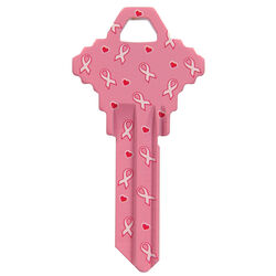 Hillman Breast Cancer Awareness Pink Breast Cancer Ribbon House/Office Universal Key Blank Single F