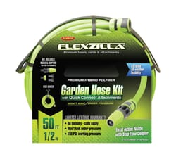 Legacy Flexzilla 1/2 in. D X 50 ft. L Zilla Green Hybrid Polymer Garden Hose Kit