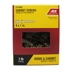Ace No. 6 S X 1 in. L Phillips Yellow Zinc-Plated Cabinet Screws 1 lb 330 pk