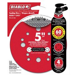 Diablo 5 in. Ceramic Blend Hook and Lock Sanding Disc 60 Grit Ultra Coarse 4 pk