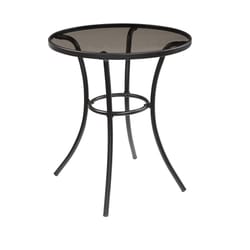 Living Accents Kensington Round Black Glass Dining Table