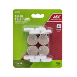 Ace Beige 1 in. Nail-On Felt/Metal/Plastic Chair Glide 8 pk