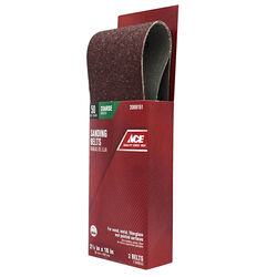 Ace 16 in. L X 2-1/2 in. W Aluminum Oxide Sanding Belt 50 Grit Coarse 2 pc