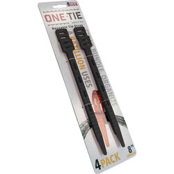 One-Tie 8 in. L Black Reusable Tie Strap 4 pk