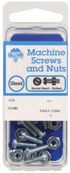 Hillman No. 1/4-20 S X 3/4 in. L Slotted Round Head Zinc-Plated Steel Machine Screws 6 pk