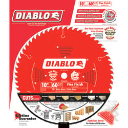 Diablo 10 in. D X 5/8 in. S Carbide Tip Circular Saw Blade 60 teeth 1 pk