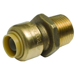 SharkBite 3/8 in. Push T X 1/2 in. D MPT Brass Connector