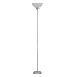 Living Accents 72 in. Satin Nickel Silver Torchiere Floor Lamp