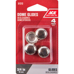 Ace Silver 3/4 in. Nail-On Nickel Chair Glide 4 pk