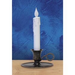 Celebrations Rubbed Bronze No Scent Automatic timer Candle 8 in. H