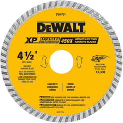 DeWalt XP Extended Performance 4-1/2 in. D X 7/8 in. S Diamond Turbo Rim Saw Blade 1 pk