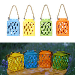 Alpine Ceramic Solar Hanging Lantern Assorted