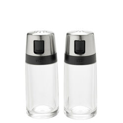 OXO Good Grips 4-1/8 in. W X 2 in. L Silver/Clear Plastic Salt and Pepper Shaker Set