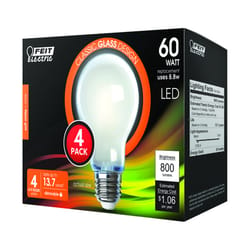 Feit Electric acre A19 E26 (Medium) Filament LED Bulb Soft White 60 Watt Equivalence 4 pk