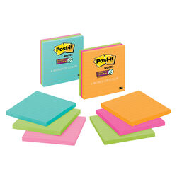 Post-it 4 in. W X 4 in. L Assorted Lined Sticky Notes 3 pad