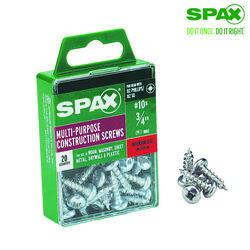 SPAX No. 10 S X 3/4 in. L Phillips/Square Zinc-Plated Multi-Purpose Screws 20 pk