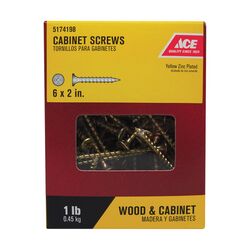 Ace No. 6 S X 2 in. L Phillips Yellow Zinc-Plated Cabinet Screws 1 lb 185 pk