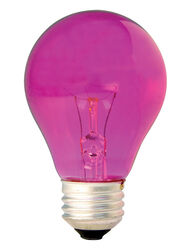 GE 25 W A19 A-Line Incandescent Bulb E26 (Medium) Pink 1 pk