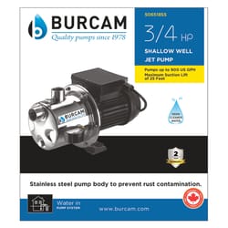 Burcam 3/4 HP 900 gph Stainless Steel Shallow Well Pump