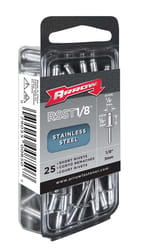Arrow Fastener 1/8 in. D X 1/8 in. R Stainless Steel Rivets Silver 25 pk